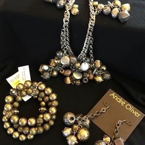 Andre Oliver necklace, earrings and bracelet